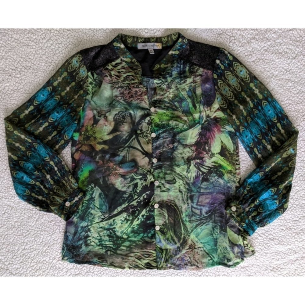 Sheer boho blouse Medium ~EUC~
